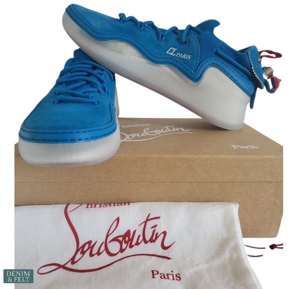 Christian Louboutin Arpoador Mesh Sneakers Blue‎ White Men’s 42 / US 9 NEW main image 4